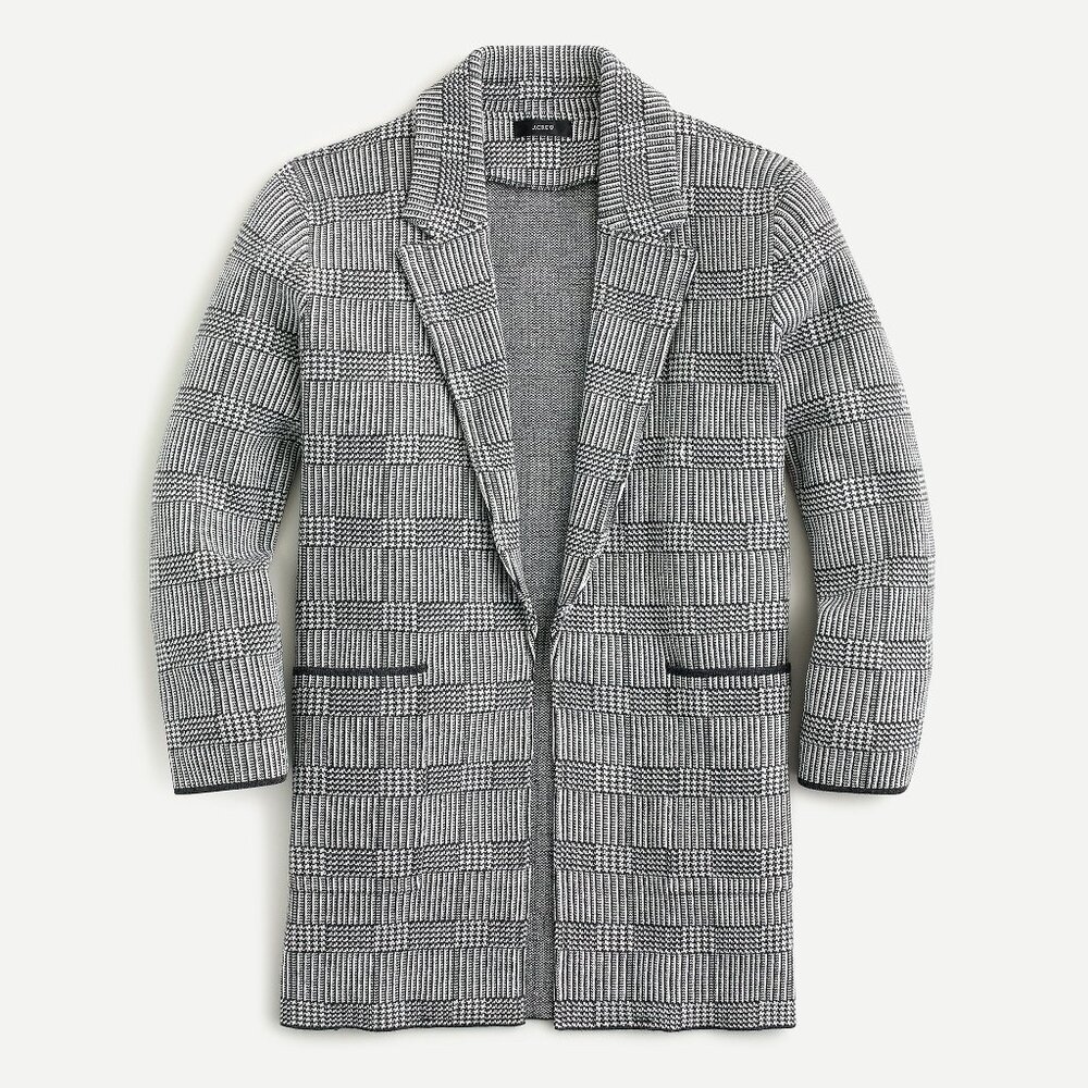 NWT J. Crew Sophie Open Front Sweater Blazer in Glen Plaid size S